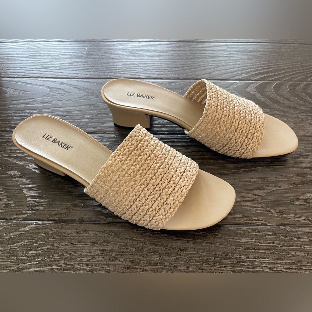 Liz Baker Women's Cream Woven Sandals